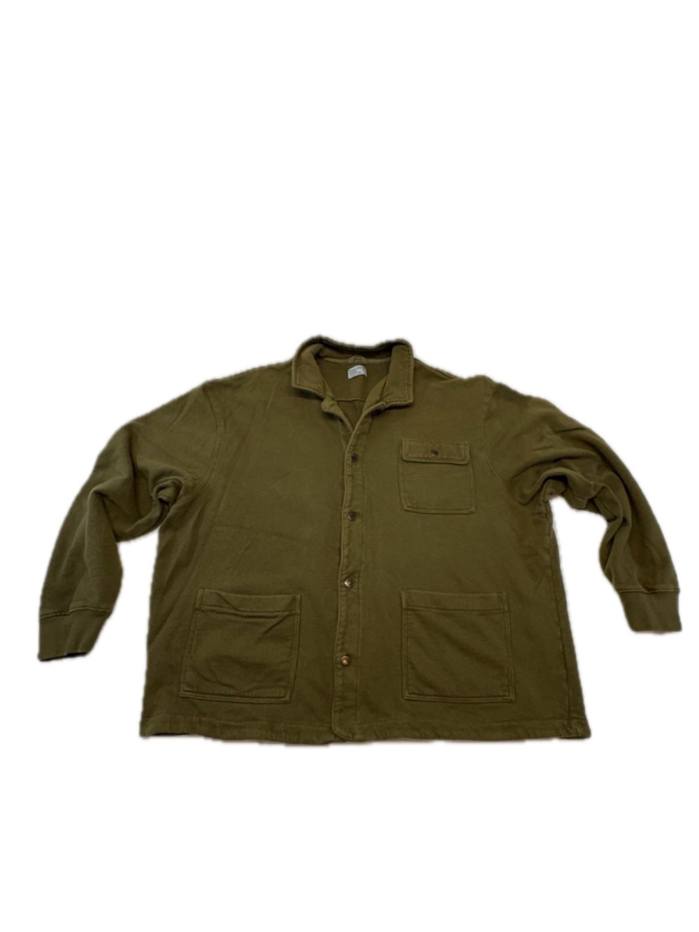 Frank And Oak Olive Green Organic Cotton Overshirt Shacket XXL